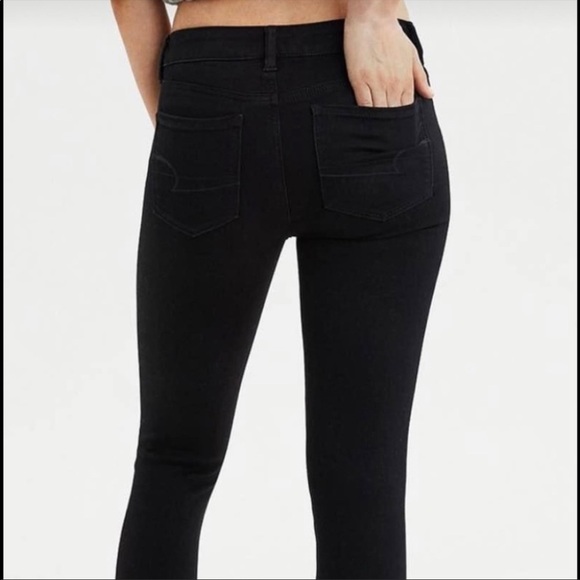 Sz10xtra long American Eagle black distressed jegging. - Picture 3 of 10